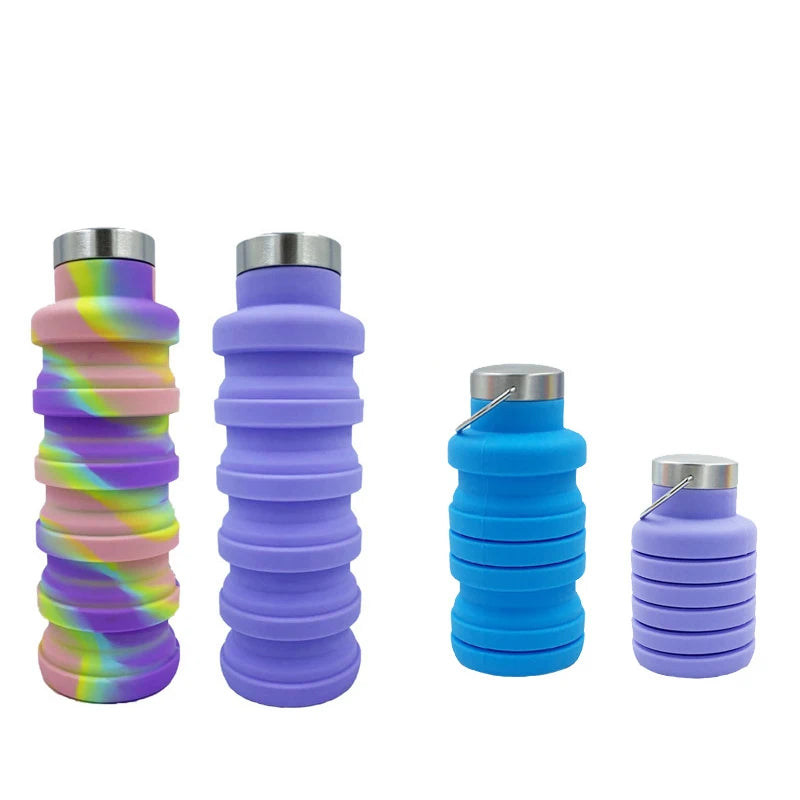Private Label 17oz Foldable Odorless BPA Free Reusable Silicone Collapsible CE Certified Waterproof All Seasons Water Hiking