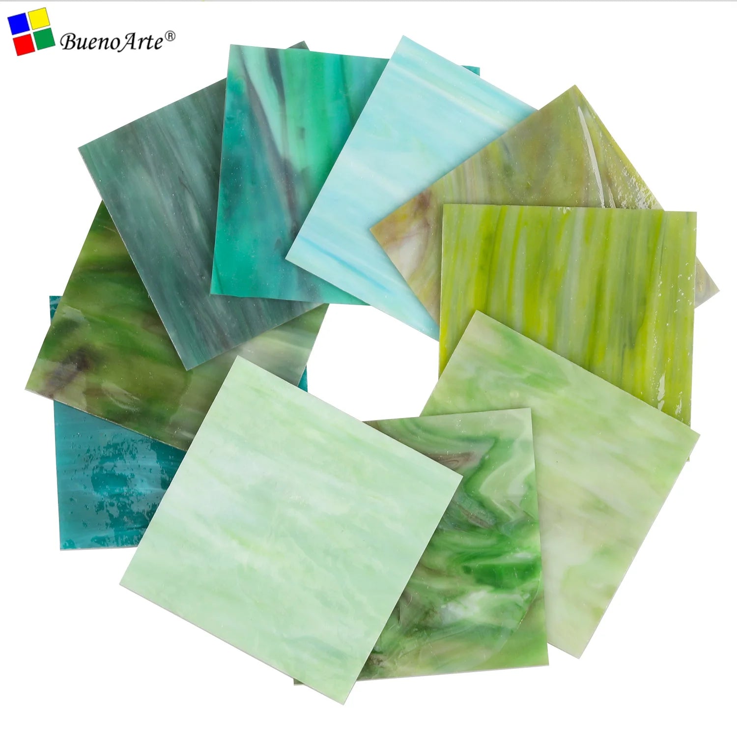 10x10cm 3mm Thick Water Resistant Traditional Opal Stained Glass Sheet-Variety Colors Tiffany Glass Mosaic DIY Art Hobby Room