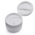 Luxury 100Ml Round Frosted White Plastic Cosmetic Face Cream Containers Jar With Suction Iron Spoon