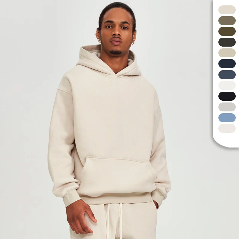 Hoodies Streetwear Men 350G Fleeced Winter Hooded Jumper With Custom Logo Colorful Blank Pullover Hoodie Sweatshirts