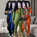 Fall 2025 Solid Color Loungewear Women Sets Winter Jacket and Foldable  Pants Set Custom Logo Two Piece Set Clothing for Women