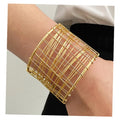 VKME Retro Punk Style Gold Color Braided Filament Bracelet for Women Jewelry