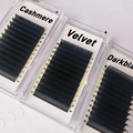 Custom Cashmere Mink Lash Extensions Tray Volume Matte Dark Black Individual Volume Lash Trays Velvet Soft Eyelash Extension