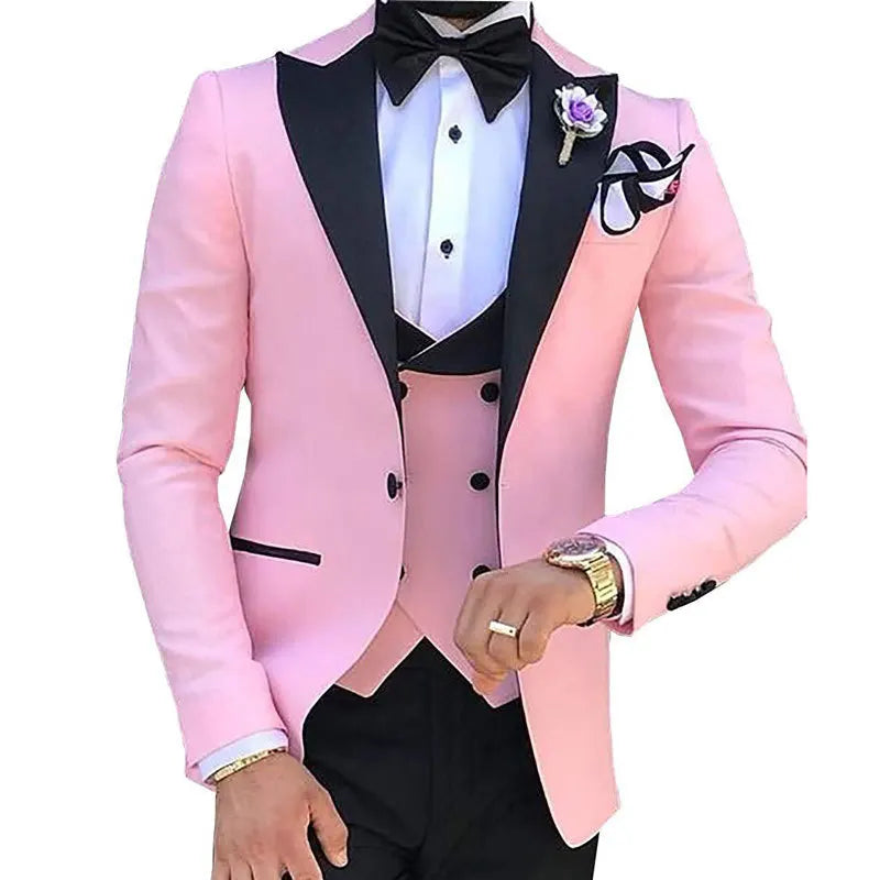 Top Grade 3-Piece Men's Western Fashion Suit Long Futuristic Two-Button Coat for Business or Bridegroom Stylish Business Suits