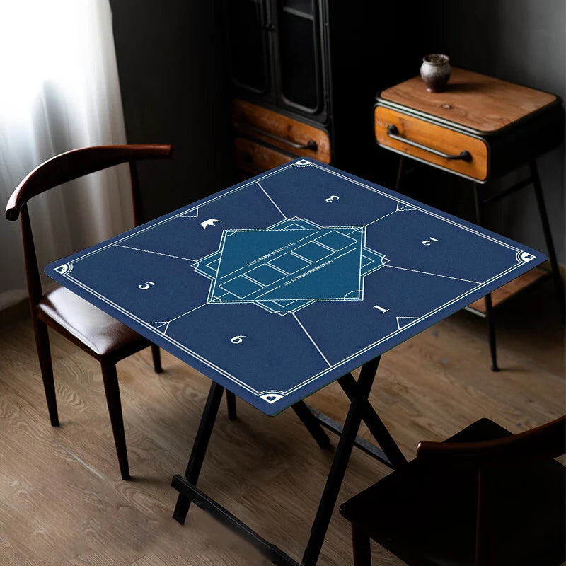 Customized Square 80x80cm Rubber Poker Pad - Professional Competition Table Mat with Smooth Multispandex Surface