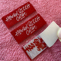 Clean Edge Glue Backing Iron on Woven Labelheat Press Clothing Label for Garment