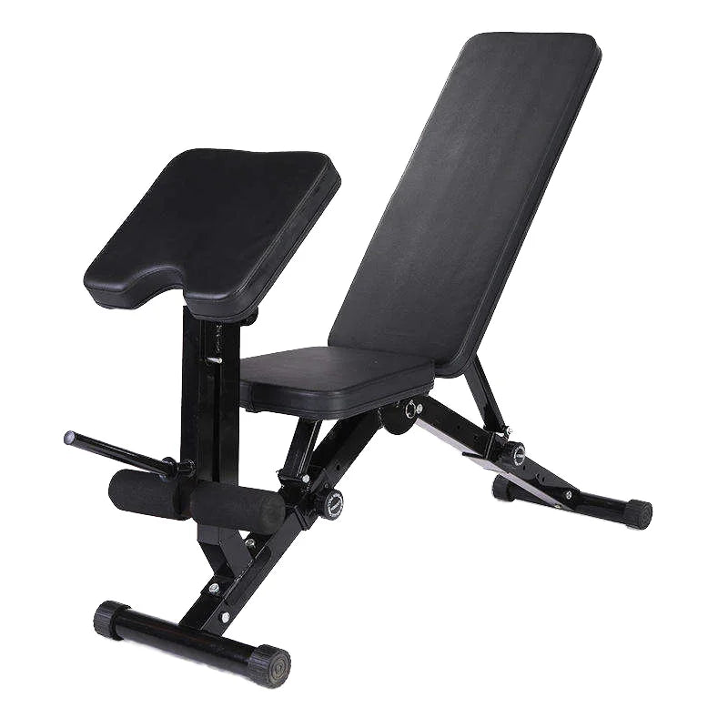 Hot Selling SPORT GYM Fitness Weightlifting Multi-functional Foldable Adjustable Steel Leather Weight Bench Dumbbell Leg Indoor