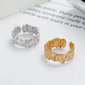 Korean Version Opening Adjustable Ring Irregular Fashionable Tarnish Free Jewelry 18k Gold Plated 925 Sterling Silver Ring