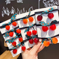 Korean Ins Fancy Shop Sale Dot Ribbon Park Elastic Hair Bands String Bowknot Shiny Hair Ties Cherry Hair Accessories