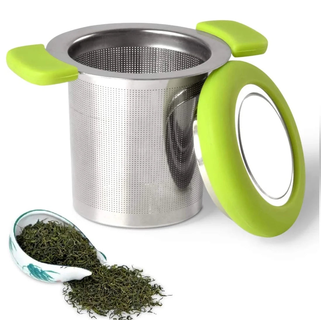 Portable Utensil Large Set Extra Fine Mesh Stainless Steel Silicone Tea Infuser Lid Filter for Home Loose Leaf Tea Coffee
