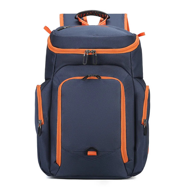 Fashion Waterproof Sports Backpack with Zipper Closure for Unisex Use Basketball & Football School Bag with Ball Compartment