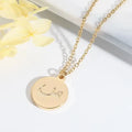 Inspire Jewelry Custom Arabic Initial Stainless Steel 18K Gold Plated Necklace Coin Pendant Fashionable Women's Necklace