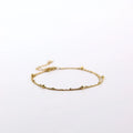 18K Gold Beads PVD Plating Waterproof Double Layer Chain Women's Trendy Geometric Stainless Steel Charm Bracelet for Anniversary