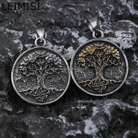 Custom Design Yggdrasil Amulet Viking Tree of Life Pendant Necklace Family Tree of Life Norse Chains Necklaces
