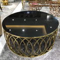 Modern Luxury Living Room Coffee Table Home Furniture Round Marble/Glass Top Gold Stainless Steel Frame Centre Tables Wholesale