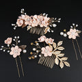 Factory Price Delicate Bride Hair Sticks Tiaras Set Headwear Shiny Hair Pins Flowers Wedding Hairpins Hair Accessories for Women