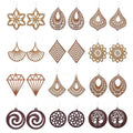 Exaggerated African Pattern Earrings Brown Wood Boho Earrings Personality Geometric Wooden Earrings for Women