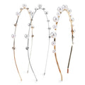 Elegant Pearl Wedding Hair Accessories Women Pearl Rhinestone Bridal Headband Bling Gold Diamond Headbands