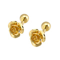 Wholesale Elegant Gold Rose Novelty Cufflinks Custom Mens Suit Shirt Fashion Accessory Wedding Tuxedo Trendy Jewelry Gift Set