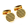 Wholesale Strip Gold Plated Elegant Cufflinks Custom Mens Suit Shirt Fashion Accessory Wedding Tuxedo Trendy Jewelry Gift Set