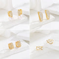 Luxury High-End Women's Simple Pattern Zircon Stud Earrings Trendy Niche Light Luxury for Anniversaries