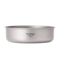 Titanium Pan Cookware Set Portable Bowl Set 360ml -720ml Barbecue Appliance Titanium Dish Pan Food Salad Singing Bowl Set