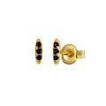 3 Black Zircon Dainty 925 Sterling Silver Bar Stud Earring Fashion Jewelry Wholesale