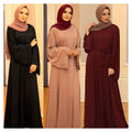 Wholesale Islamic Clothing Solid Color Nida Closed Abaya Robe Arab Dubai Ramadan Modest Prayer Abaya Muslim Women Abaya Dress