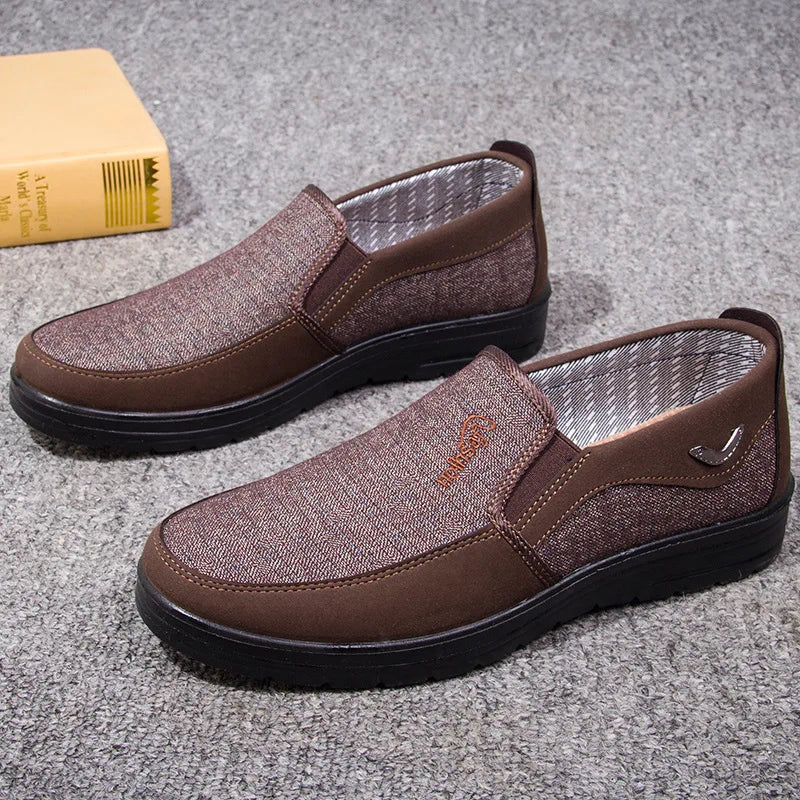 Men's Retro Comfortable Soft Bottom Casual Shoes Solid Colour Fashion Breathable Men's Canvas Shoes Lightweight Walking Shoes