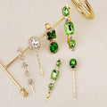 Multi Styles Cheap Colorful Rhinestone Crystal Stone Barrettes Bobby Hair Clips Set Wedding Headpiece Pin Hair Jewelry for Women