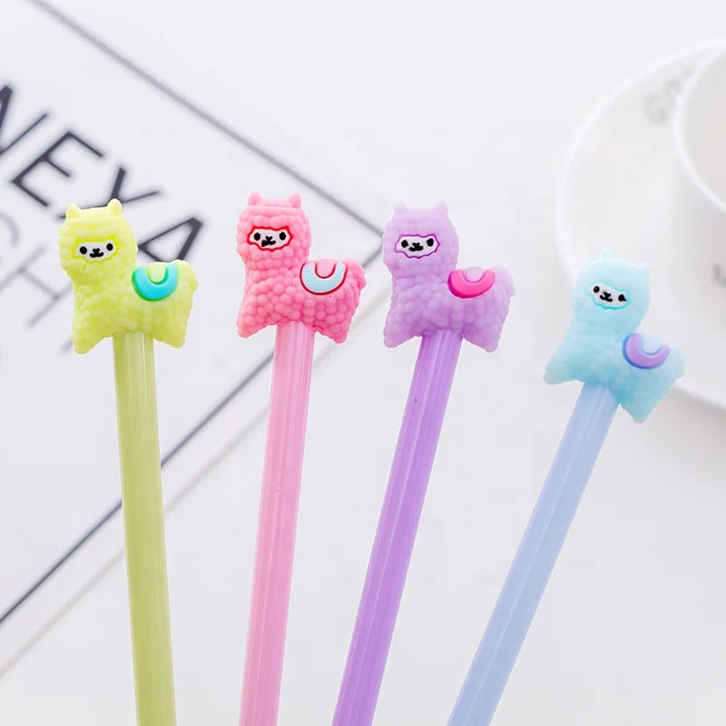 Plastic Promotion Gift Cartoon Gel Pen Set Alpaca Pens