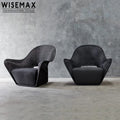 WISEMAX FURNITURE Modern Creative Design Living Room Balcony Rattan Furniture Handmade Weaving Outdoor Patio Rattan Lounge Chair