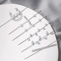 QiuHan  Women Gold Hypoallergenic Ear Wrap Climbers Earrings Simple Pearl Cubic Zirconia  Ear Cuffs Crawler Stick Earrings