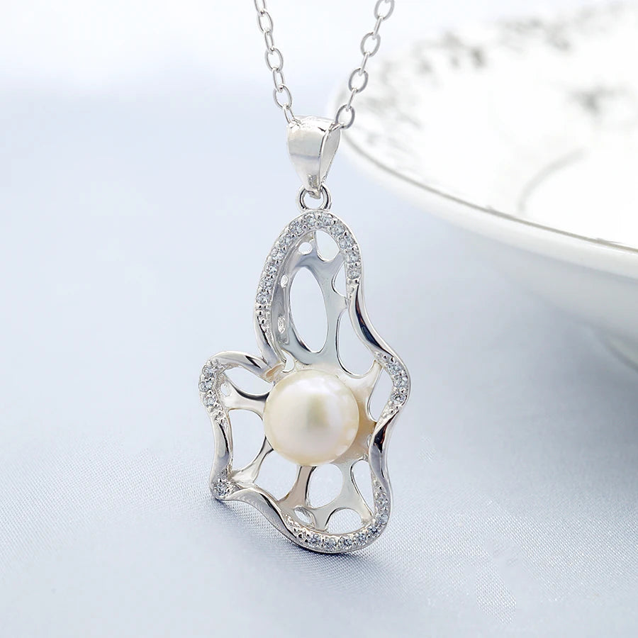 Statement Unique Statement Large Freshwater Pearl Pendant S925 Silver Dainty Necklaces Jewelry for Women