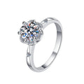 925 Sterling Silver Holding Moissanite Ring Plum Blossom Prong Setting Women's Fashion Jewelry Manufacturer Wholesale