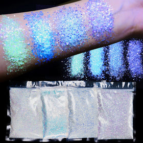 10g/bag Glow in Dark Neon Phosphor Glitter Nail Art Pigment Dust Luminous Holographic Fluorescent Glitter Powder Nail Decor