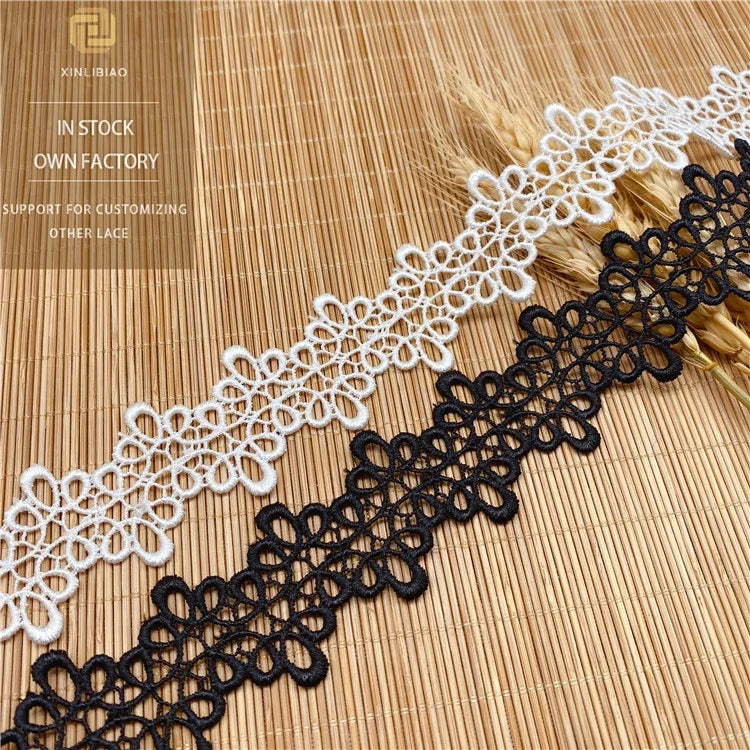 French Lace Trim Children's Wedding Accessories Water-Soluble Lace Fabric for Embroidered Clothing Hollow Bar Code Lace Fabric MegaBDM