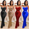 2025 Fashion Women's Jumpsuit Solid Color Sexy Sleeveless Straight Pants Women Jumpsuit