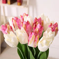 O-X109 Wholesale Home Wedding Decorations Artificial Flowers Tulip Real Touch PU White Tulip Flowers Long Stem Artificial Tulip