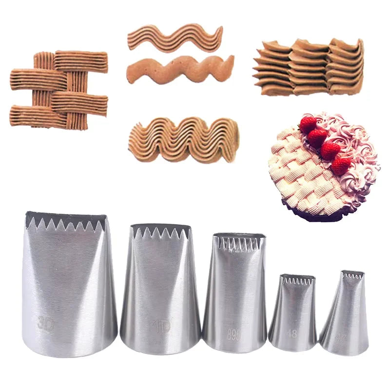 Large Cake Icing Nozzle Frosting Piping Kit Pastry Cake Decorating Tips Baking Tools Decoration Stainless Steel Cake Piping Tips