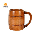 Japan Style Handmade Natural Wood Drinking Coffee Tea Cup Tankard Wooden Handle Mini Wooden Beer Mug