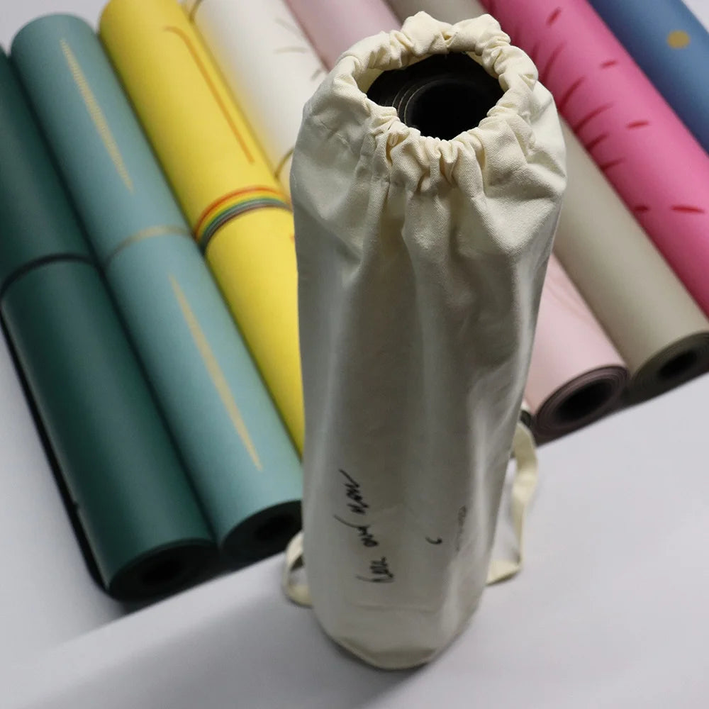Friendly Pilates Yoga Training Yellow White Red Black Grey Pink Green Blue Natural Rubber 4mm PU Yoga Mat With Strap