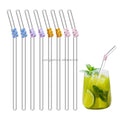 Gummy Bear Glass Charm Straws 16oz Glass Straw with Bear Design Charm