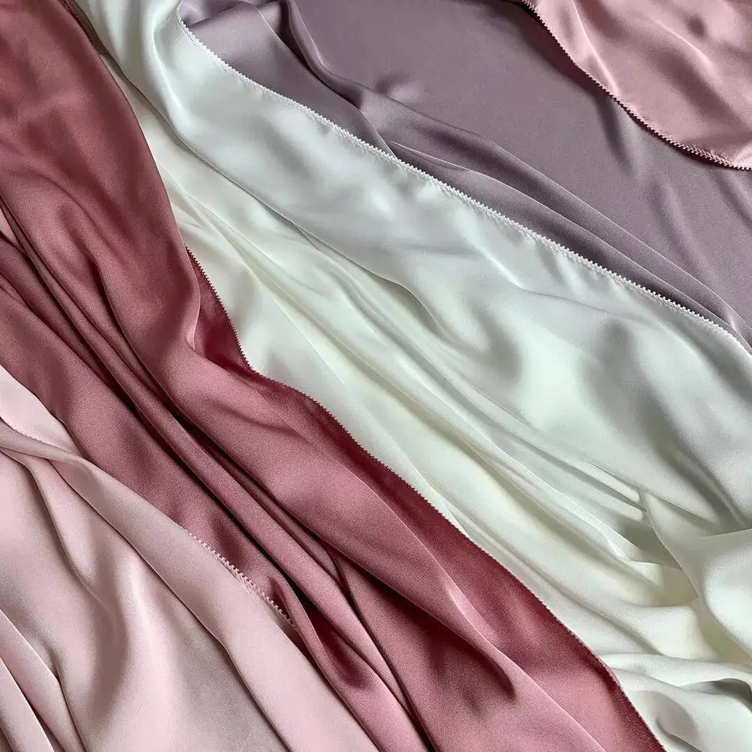 Jagged Satin Hijab Bright Silk Scarf Turban for Muslim Women Shawls Scarves Headband