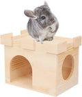 Outside Garden Patio Decorative Chinchilla Wood Pet House Small Animal Hideout Home Decor