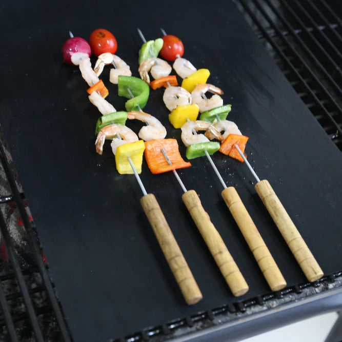 Factory Supply Customized Packing Heat Resistance PTFE BBQ Grill Mats Non Stick for Outdoor Camping Easy Clean