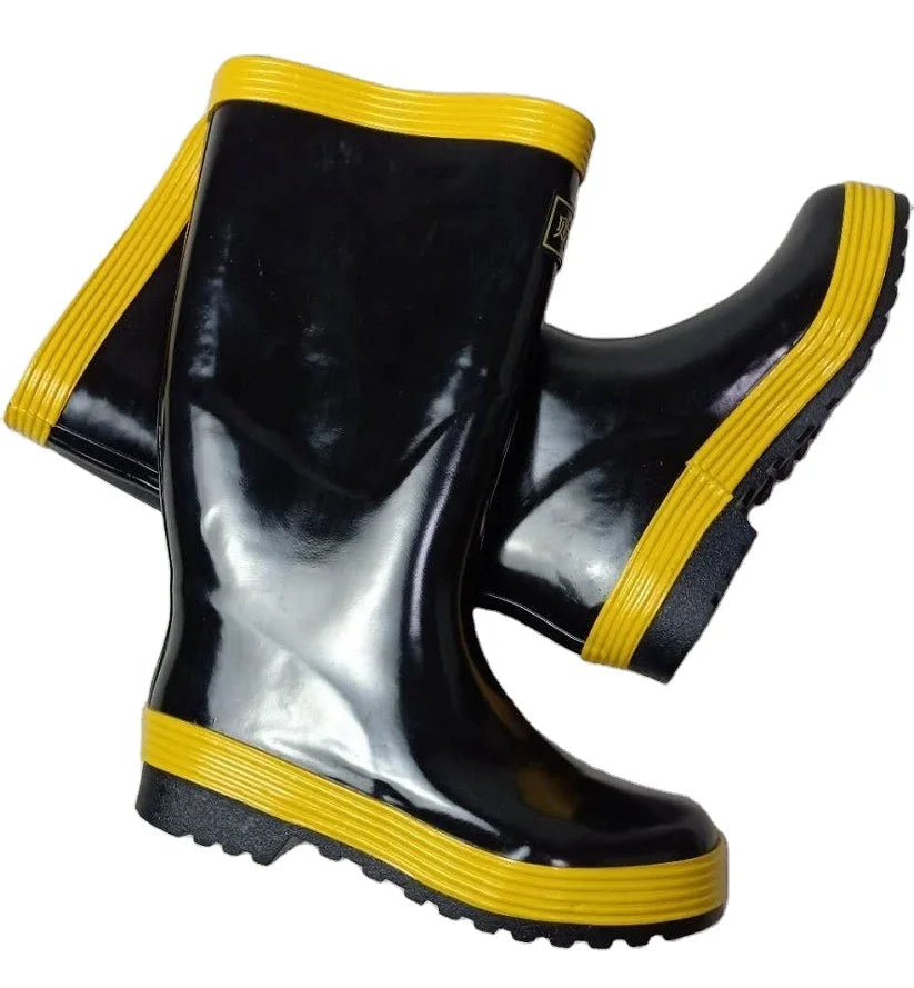 Steel Sole Rubber Anti-piercing Fire Fighting Shoes for Fire Training