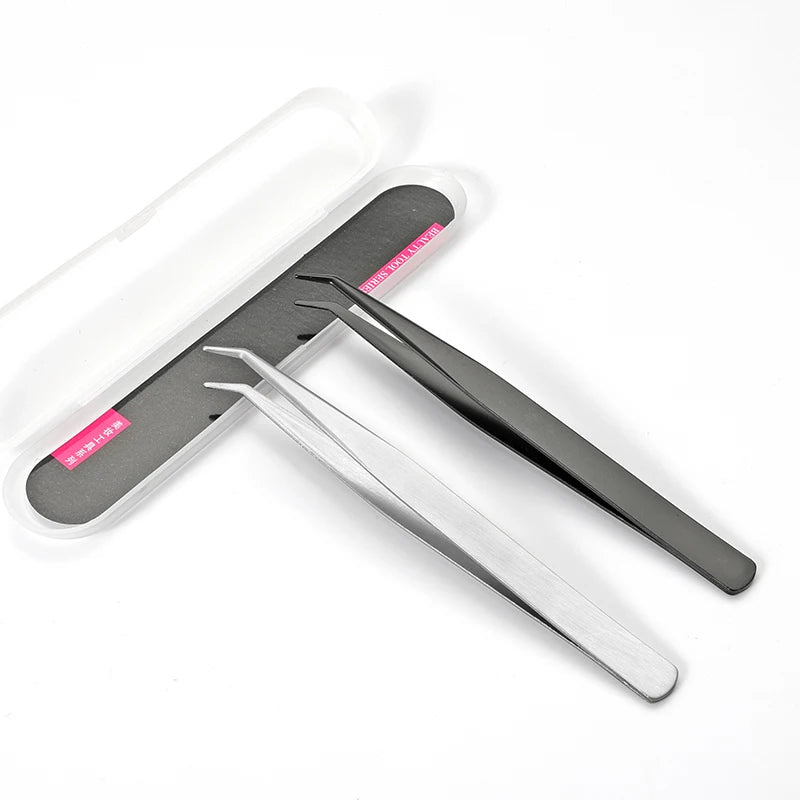 Customized Stainless Steel Professional Luxury Eyebrow Tweezers with Pointed Tip for Lash Extension and False Eyelashes
