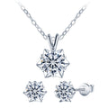 Factory Wholesale 925 Silver Sterling Moissanite Jewelry Set Waterproof Earrings Necklace for Women's Engagement or Party