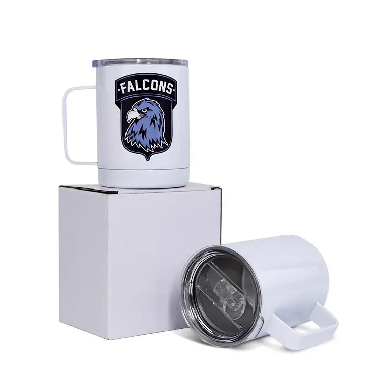 10oz Sublimation Blank Car Travel Water Bottle Vacuum Flask Stainless Steel Thermos Gift White Metal